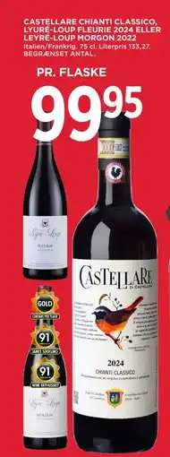 MENY CASTELLARE CHIANTI CLASSICO, LYURÉ-LOUP FLEURIE 2024 ELLER LEYRÉ-LOUP MORGON 2022 tilbud