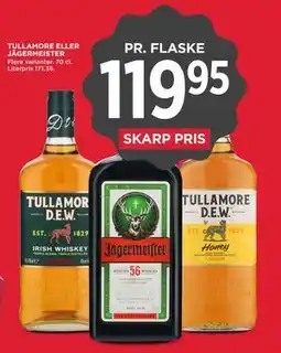 MENY TULLAMORE ELLER JÄGERMEISTER tilbud