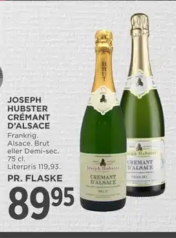 MENY JOSEPH HUBSTER CRÉMANT D’ALSACE tilbud