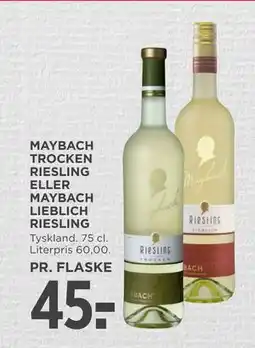 MENY MAYBACH TROCKEN RIESLING ELLER MAYBACH LIEBLICH RIESLING tilbud