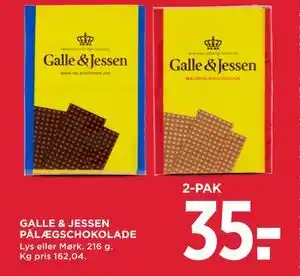 MENY GALLE & JESSEN PÅLÆGSCHOKOLADE tilbud