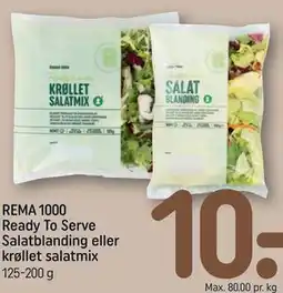 REMA 1000 REMA 1000 Ready To Serve Salatblanding eller krøllet salatmix tilbud