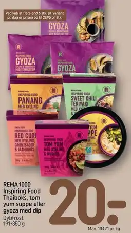 REMA 1000 REMA 1000 Inspiring Food Thaiboks, tom yum suppe eller gyoza med dip tilbud