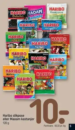 REMA 1000 Haribo slikpose eller Maoam kastanjer tilbud