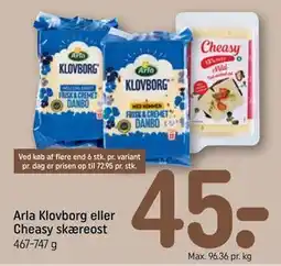REMA 1000 Arla Klovborg eller Cheasy skæreost tilbud