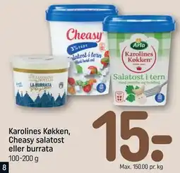 REMA 1000 Karolines Køkken, Cheasy salatost eller burrata tilbud