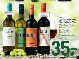 REMA 1000 Gustus Sydafrikansk rød- eller hvidvin, 75 cl tilbud