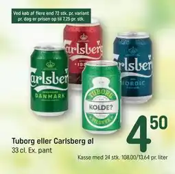 REMA 1000 Tuborg eller Carlsberg øl tilbud