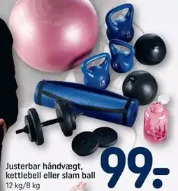 REMA 1000 Justerbar håndvægt, kettlebell eller slam ball tilbud