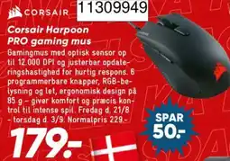 Bilka Corsair Harpoon PRO gaming mus tilbud