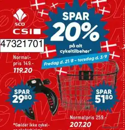 Bilka CsI cykeltilbehør tilbud