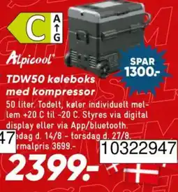 Bilka Alpicool tdw50 køleboks med kompressor tilbud
