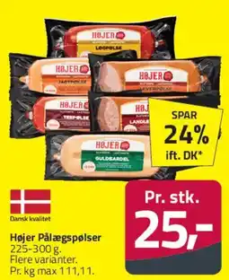 Fleggaard Højer pålægspølser 225-300 g tilbud