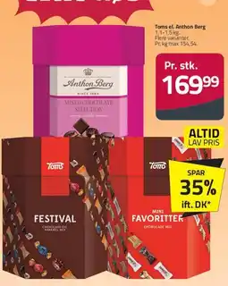 Fleggaard Toms eller Anthon Berg - mixed chokolade selektion tilbud