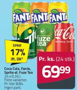 Fleggaard Coca Cola, Fanta, Sprite el. Fuze Tea tilbud