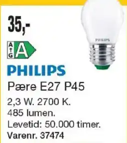 Harald Nyborg Philips Pære E27 P45 tilbud