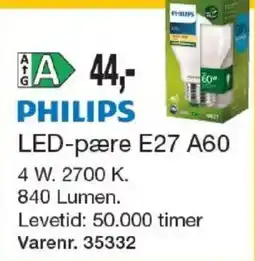 Harald Nyborg Philips LED-pære E27 A60 tilbud