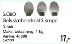 Harald Nyborg Sjöbo selvklæbende stålkroge tilbud