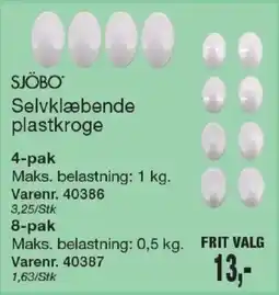 Harald Nyborg Sjöbo selvklæbende plastkroge tilbud