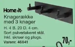Harald Nyborg Homeit knagerække med 3 knager tilbud
