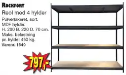 Harald Nyborg Rockfort reol med 4 hylder tilbud