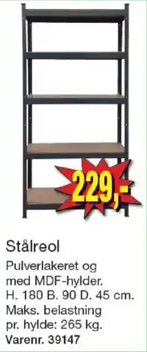 Harald Nyborg Stålreol tilbud