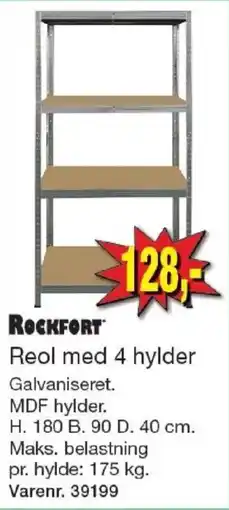 Harald Nyborg Rockfort reol med 4 hylder tilbud