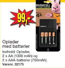Harald Nyborg Duracell oplader med batterier tilbud
