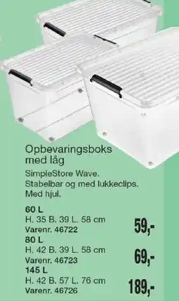 Harald Nyborg SimpleStore Wave Opbevaringsboks med låg tilbud