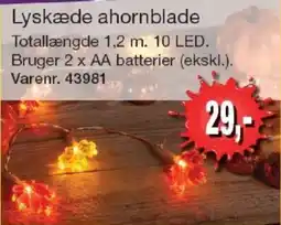Harald Nyborg Lyskæde ahornblade tilbud