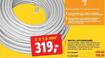 Installationskabel 3x1,5 mm