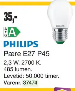 Harald Nyborg PHILIPS Pære E27 P45 tilbud