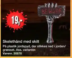 Harald Nyborg Skelethånd med skilt tilbud