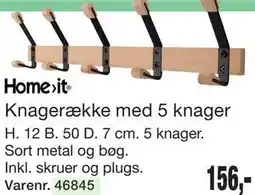 Harald Nyborg Knagerække med 5 knager tilbud
