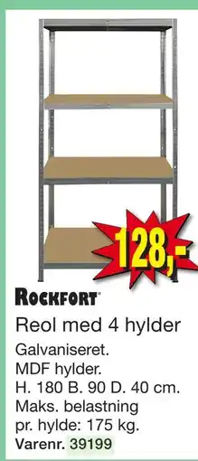 Harald Nyborg Rockfort Reol med 4 hylder tilbud