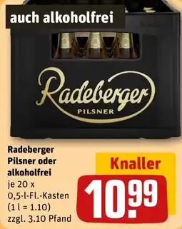 REWE DE Radeberger Pilsner oder alkoholfrei tilbud