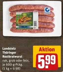 REWE DE Landstolz Thüringer Rostbratwurst tilbud