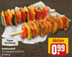REWE DE Gemüsespieß mit Jalapenó und Chili tilbud