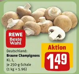 REWE DE REWE Beste Wahl Braune Champignons tilbud
