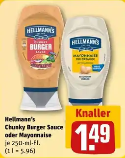 REWE DE Hellmann's Chunky Burger Sauce oder Mayonnaise tilbud