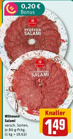 REWE DE Wiltmann Salami tilbud