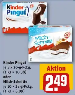 REWE DE Kinder Pinguí Milch-Schnitte tilbud