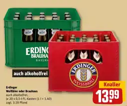 REWE DE Erdinger Weißbier oder Brauhaus tilbud