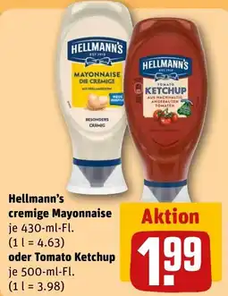 REWE DE Hellmann's cremige Mayonnaise oder Tomato Ketchup tilbud
