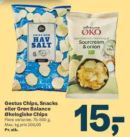 Let-Køb Gestus Chips, Snacks eller Grøn Balance Økologiske Chips tilbud