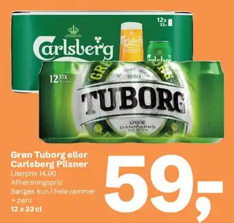 Grøn Tuborg eller Carlsberg Pilsner