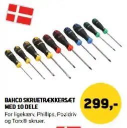 XL-BYG Bahco skruetrækkersæt med 10 dele tilbud