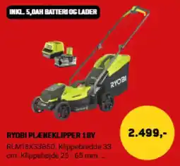 XL-BYG Ryobi plæneklipper 18v tilbud