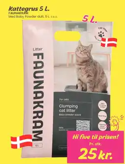 Hi five Faunakram clumping cat litter baby powder scent tilbud
