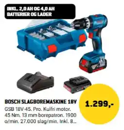 XL-BYG Bosch slagboremaskine 18v tilbud